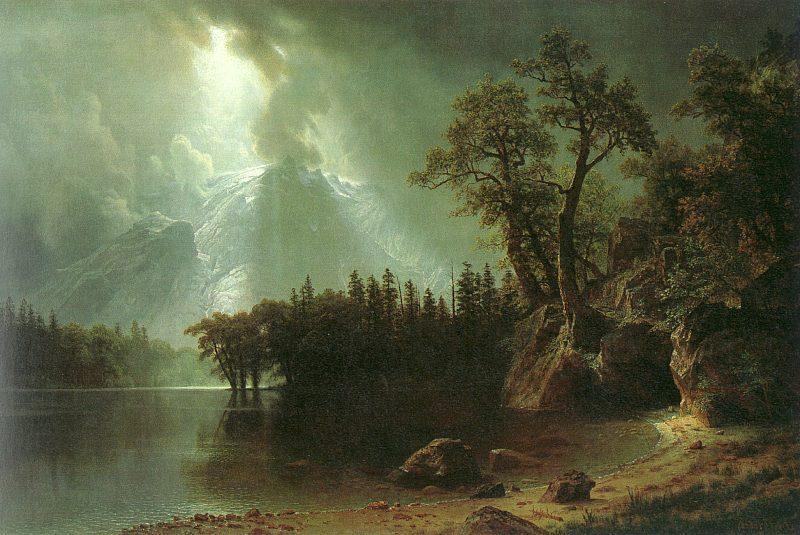 Albert Bierstadt Passing Storm over the Sierra Nevada Sweden oil painting art